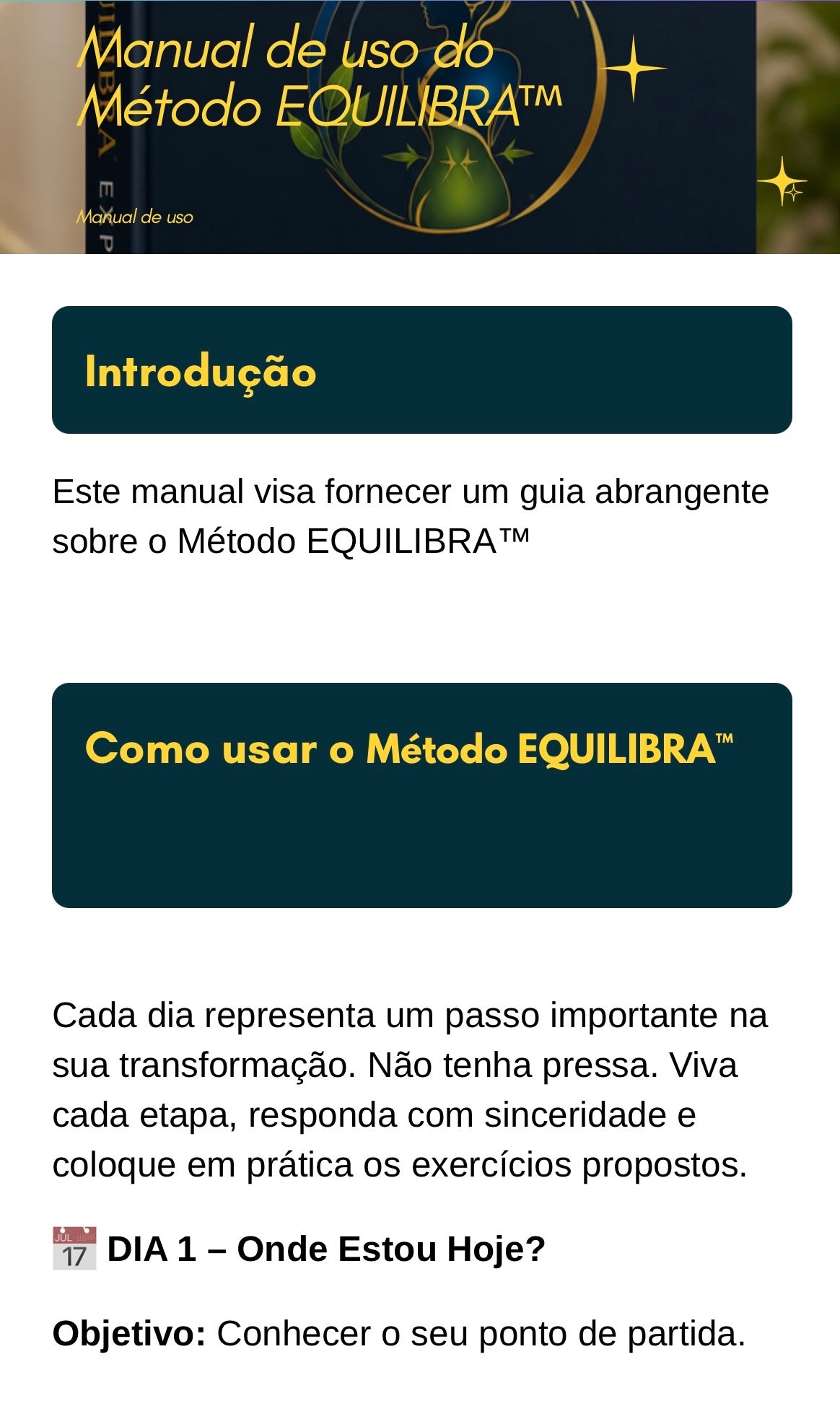 Método EQUILIBRA™ Express Os Primeiros 7 Dias da Transformação